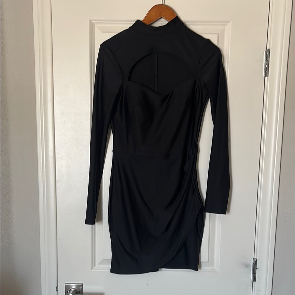 Fashion Nova Black Long Sleeve Bodycon Dress